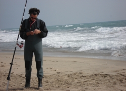 Peche par mer agitée