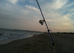 Pêche par mer agitée au mois de juillet